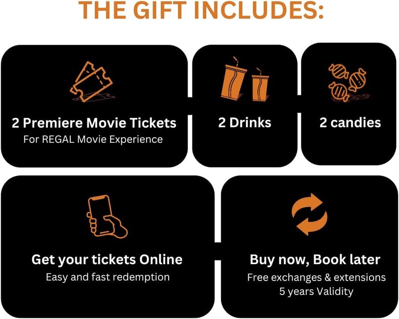 Wonderbox صندوق هدايا ريجال السينمائي – 2 تذاكر، 2 مشروبات و 2 حلوى – تجربة ليلة سينمائية لشخصين – صالحة في 425 موقع ريجال في الولايات المتحدة - Image 2